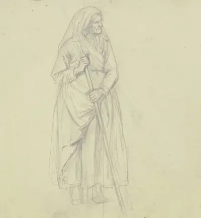 Old peasant woman von Jakob Becker