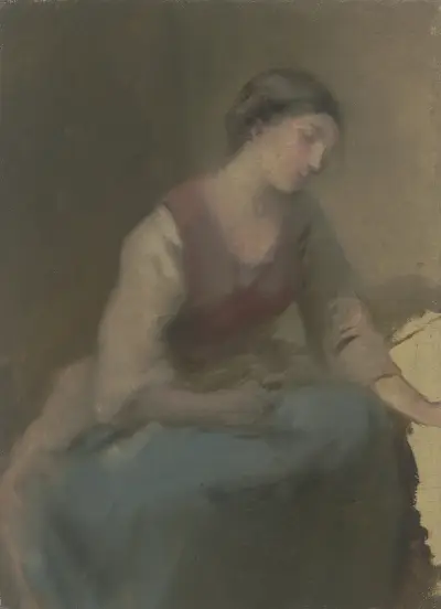 Seated woman to the right av Jakob Becker
