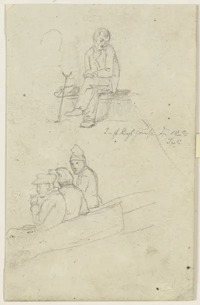 Studieblad; sittande män av Jakob Becker
