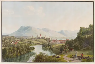 Luzern, von Südwesten av Johann Jakob Biedermann