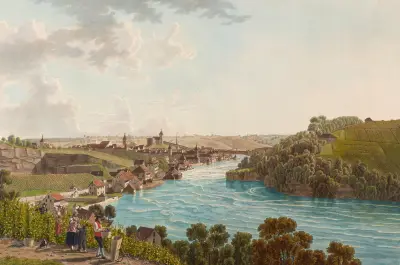 Schaffhausen, von Westen av Johann Jakob Biedermann