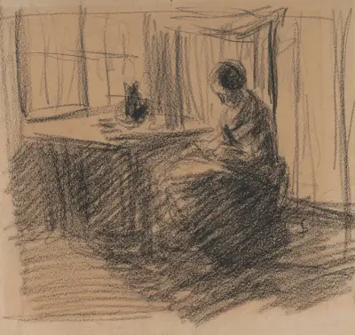 Woman Contemplating in an Interior von Jakob Smits