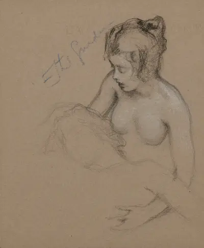 Female nude study for ‘The Lament for Icarus’ – nr 1 av Herbert James Draper