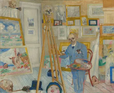 The Skeleton Painter av James Ensor