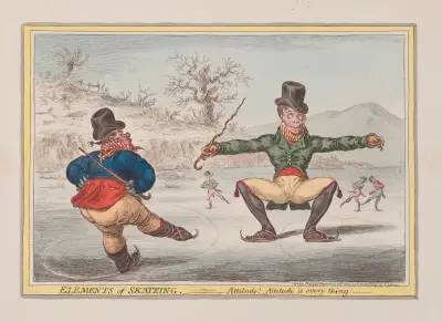 Elements of skateing. Attitude! Attitude is everything!. av James Gillray