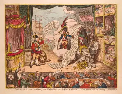 Pacific overtures, – or – a flight from St Cloud’s – ‘over the water to Charley’ – a new dramatic peace now rehearsing av James Gillray