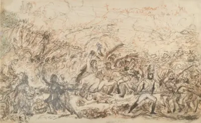 Spanish Patriots Attacking the French Banditti – Loyal Britons Lending a Lift av James Gillray