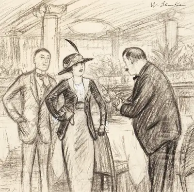 Par på ett kafé av William James Glackens