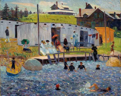 The Bathing Hour, Chester, Nova Scotia av William James Glackens