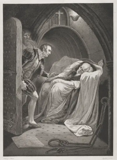 King Henry VI, Part I; Act II, Scene V, A Room in the Tower (The Death of Mortimer) av James Northcote
