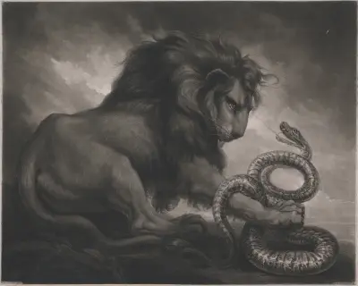 Lion and Snake av James Northcote