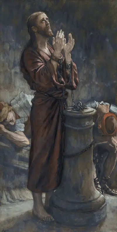 Långfredagsmorgon; Jesus i fängelset av James Tissot