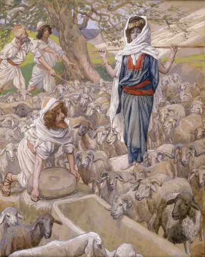 Jakob och Rakel vid brunnen av James Tissot