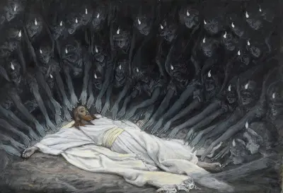 Jesus får besök av änglar av James Tissot
