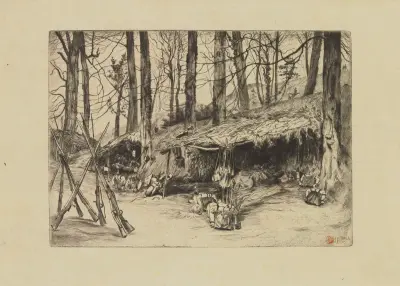 Lägret, Issy-parken (Minne från belägringen av Paris) av James Tissot