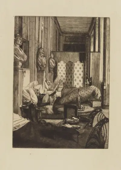 Foajén på Comédie-Française under belägringen av Paris av James Tissot