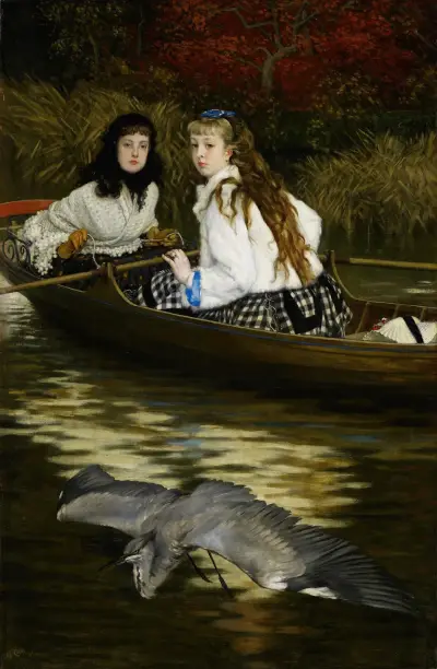 On the Thames, A Heron av James Tissot