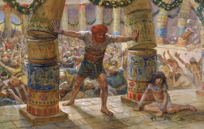 Simson störtar pelarna av James Tissot