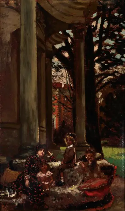 På slottets terrass (även känd som Kew Gardens) av James Tissot