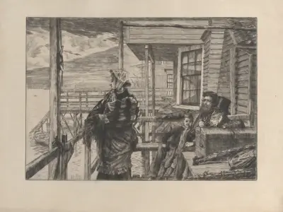 The Three Crows Inn, Gravesend av James Tissot