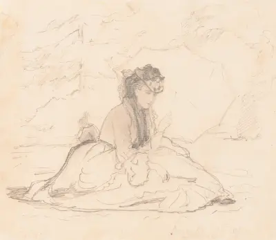 Kvinna med parasoll av James Tissot