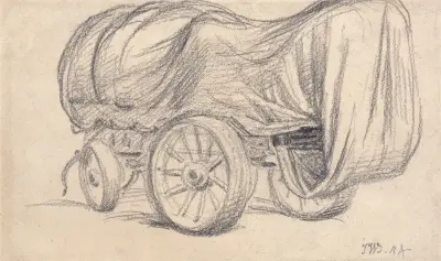 A Broad-Wheeled Road Waggon av James Ward