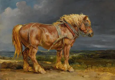Cheshunt The Shire Horse elephant in An Extensive Landscape av James Ward