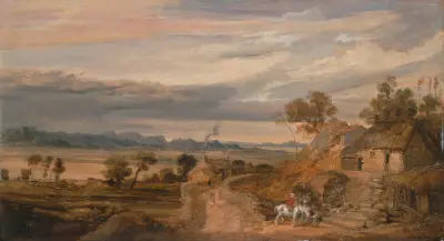 Landscape with Cottages av James Ward