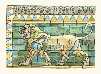 Portion of the Lions Frieze ffrom the Ancient Persian Palace at Susa av James Ward