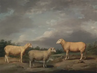 Ryelands Sheep, the King’s Ram, the King’s Ewe and Lord Somerville’s Wether av James Ward