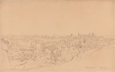 Studie till utsikten över Cambridge från Castle Hill av James Ward
