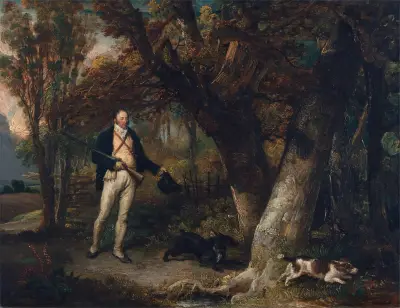 The Reverend Thomas Levett and favourite dogs, cock-shooting av James Ward