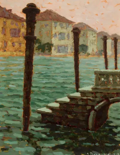 Beside Canalazzo in Venice av Jan Bohuszewicz