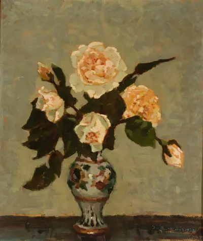 Flesh-coloured roses and bud av Jan Bohuszewicz