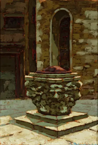 Small well in Venice in the sunshine av Jan Bohuszewicz