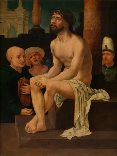 Christ Sitting on the Cold Stone av Jan Gossaert