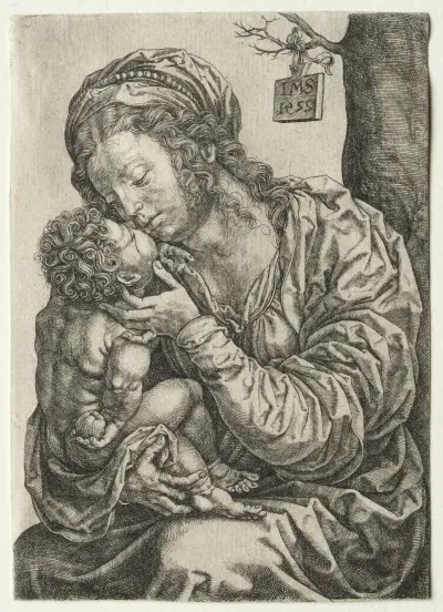 The Virgin Seated at the Foot of a Tree av Jan Gossaert