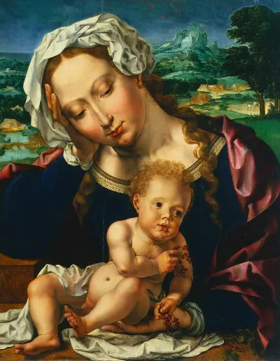 Virgin and Child in a Landscape av Jan Gossaert