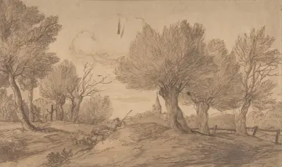 Landscape with a Shepherd and His Flock av Jan Lievens