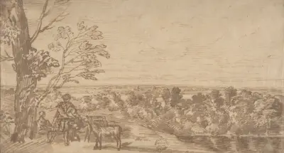 Landscape with figures av Jan Lievens