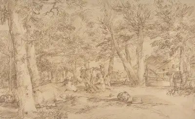 Landscape with Milkmaid av Jan Lievens