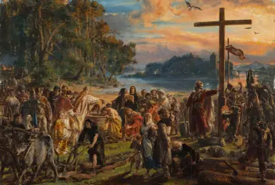 Adoption of Christianity, 965 AD, from the series “History of Civilization in Poland” av Jan Matejko