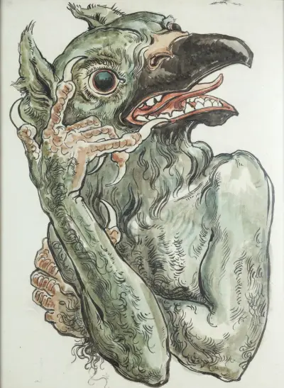 Djävul med fågelhuvud av Jan Matejko