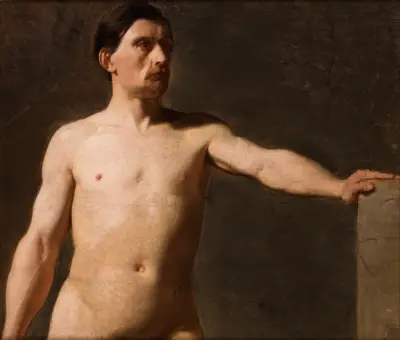 Male nude – torso of a male figure av Jan Matejko