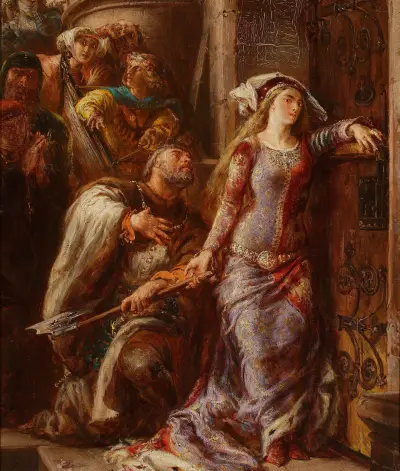 Drottning Jadwiga och Dymitr av Goraj av Jan Matejko