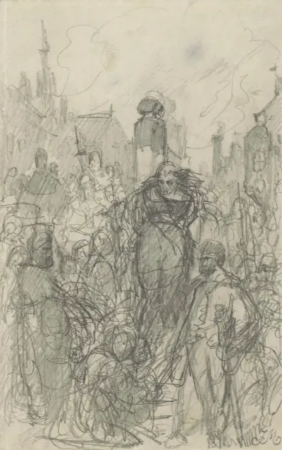Malkas brännande av Jan Matejko