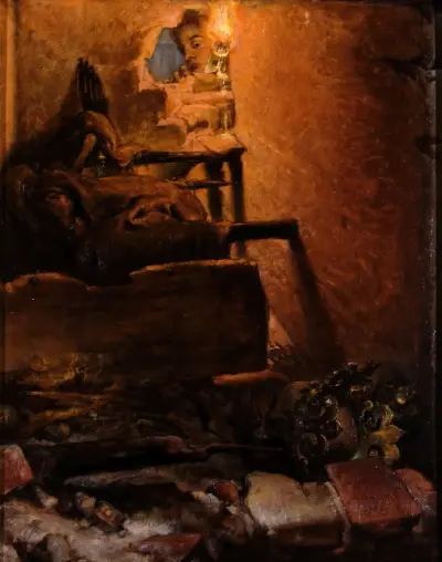 Interiören av kung Kazimierz Wielkis grav av Jan Matejko