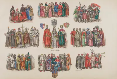Klädedräkter i Polen – 1200–1795, plansch 3 av Jan Matejko