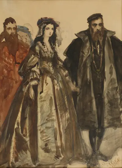 Sigismund II August och Barbara av Jan Matejko