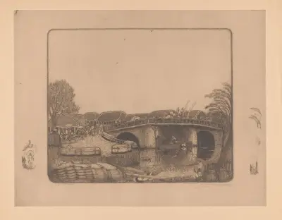 Aan de Kali Besar te Batavia av Wijnand Otto Jan Nieuwenkamp